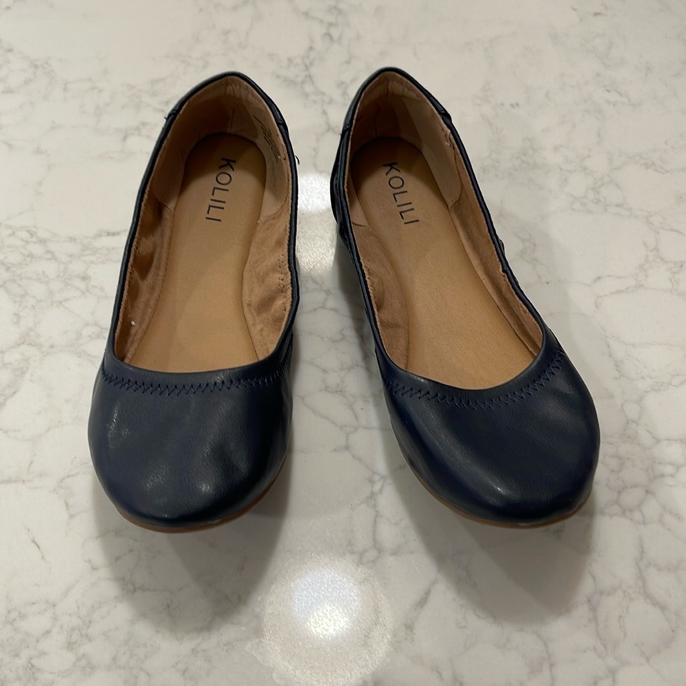 Kolili Navy Ballet Flats Size 8